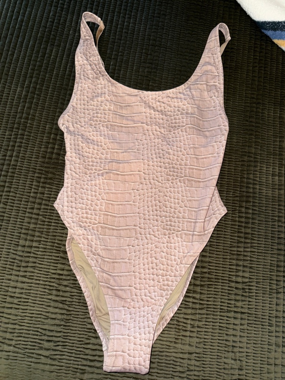 SKIMS scoop neck Medium snake print one piece bathing suit